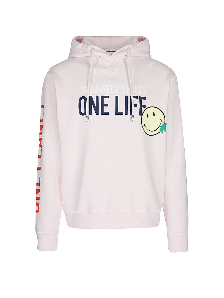 DSQUARED 2 Kapuzensweater - Hoodie Smiley  One Life rosa | XL